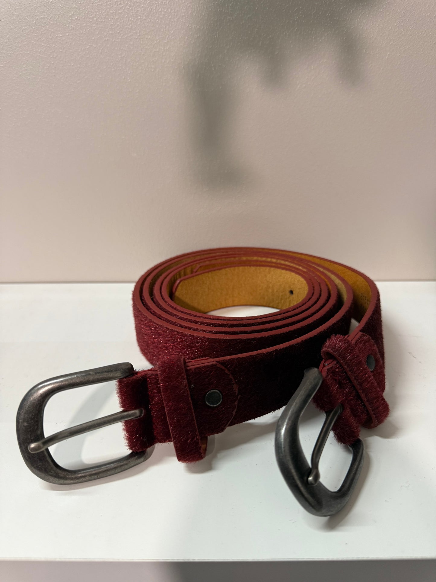 Ceinture cuire bordeaux T.85