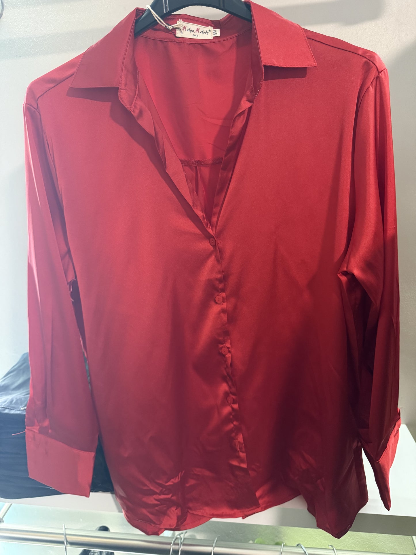 Chemise satin rouge T 36/42